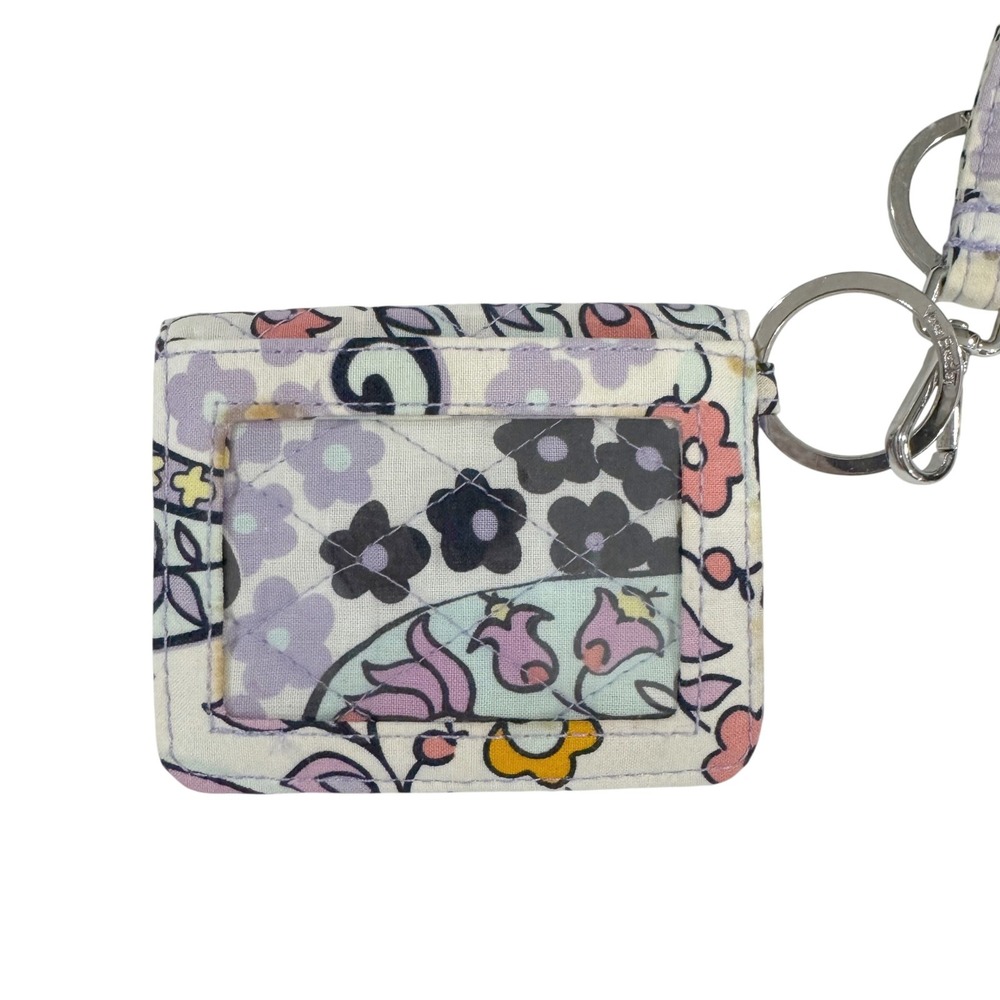 Vera Bradley Quilted Floral ID Card Holder Lanyard Keychain Wallet Pouch